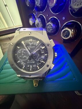 Hublot Men’s Stainless Steel Chronograph Watch - Silver and Black